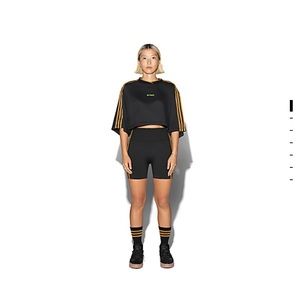 Adidas Ivy Park 3-stripes Crop Top XS black/gold